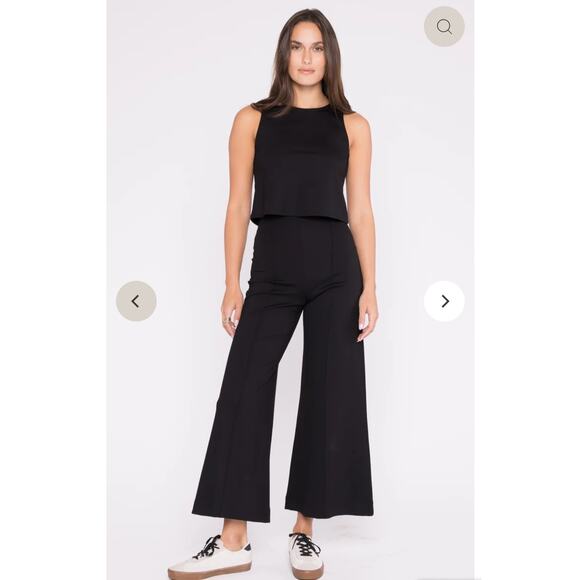 Ripley Rader Black Ponte Knit Wide Leg Pant Cropped Pant Size 4 - Picture 1 of 15